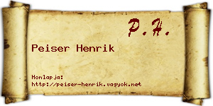 Peiser Henrik névjegykártya